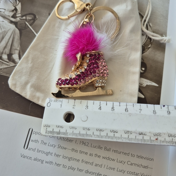 Pink and Gold Ice Skate Keychain - Picture 5 of 10
